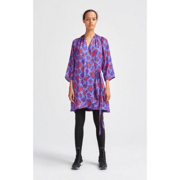 💕RODEBJER💕 Milia Wrap Dress ~ Deep Sea Blue Small S - Picture 2 of 13